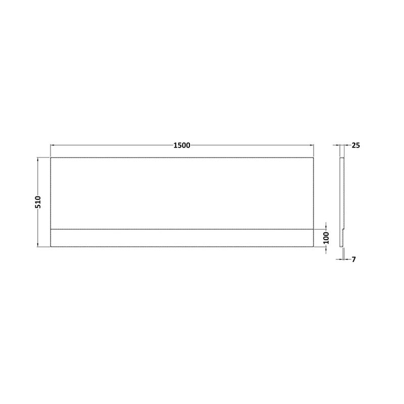 Nuie Acrylic Front Panel (1500mm) Contemporary European White 510x1500x25mm