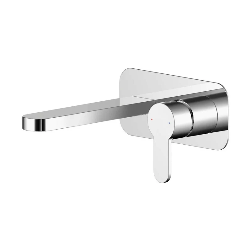 Nuie Arvan Wall Mounted 2 Tap Hole Basin Mixer With Plate Contemporary Chrome Brass,plastic 108x180x193mm