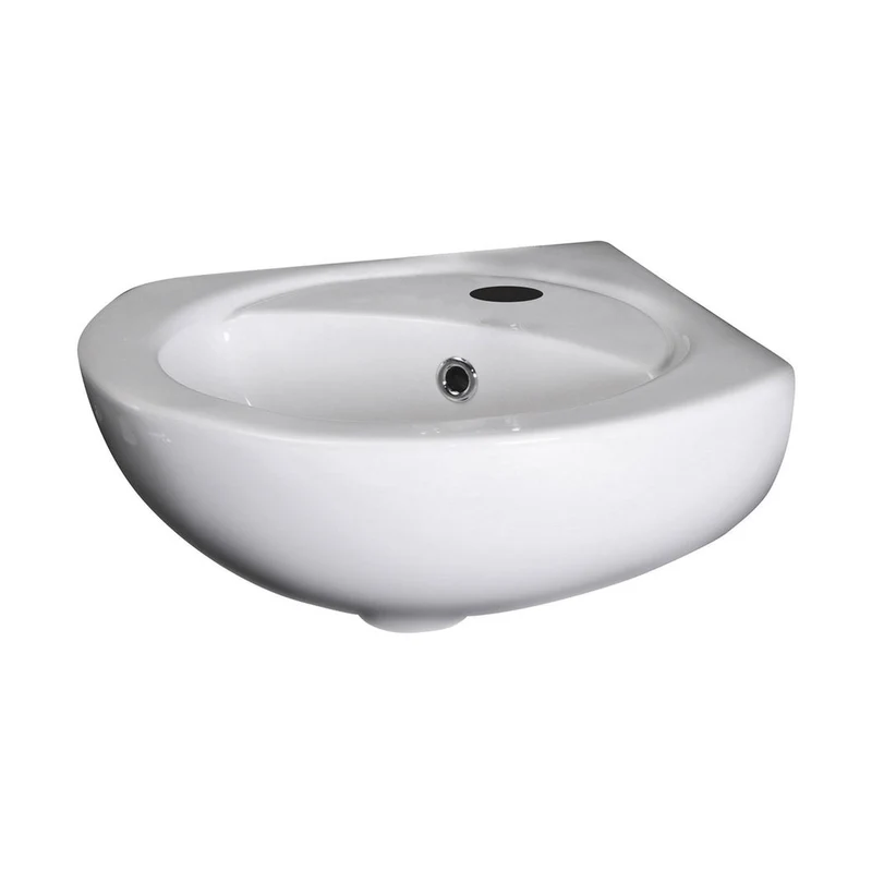 Nuie Melbourne Corner Wall Hung Basin Contemporary White Vitreous China 165x450x445mm