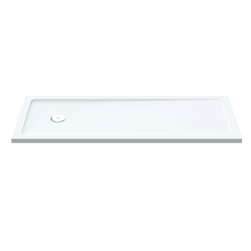 Stone Resin 40mm Rectangular Shower Tray 1700 x 700mm With End Waste