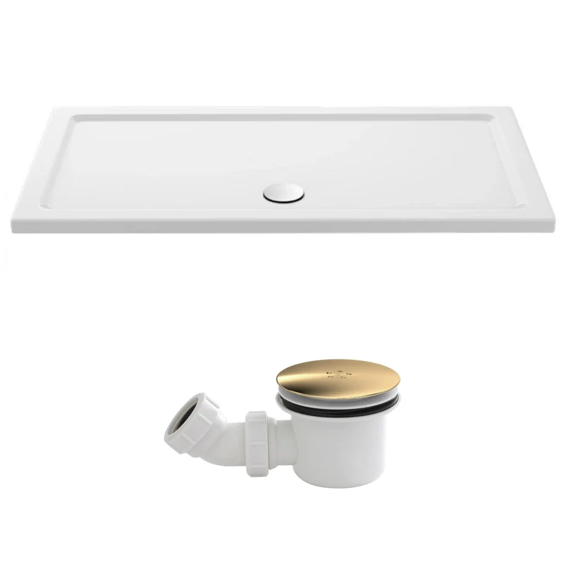 Stone Resin 40mm Rectangular Shower Tray & Waste 1500 x 760mm