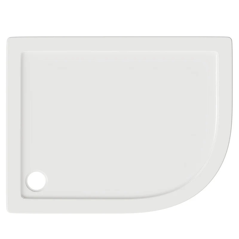 Stone Resin 40mm Offset Quadrant Shower Tray & Waste 1000 x 900mm Right Hand