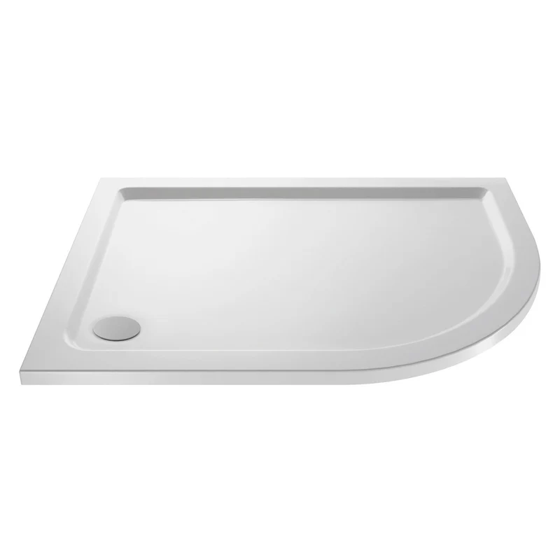Stone Resin 40mm Offset Quadrant Shower Tray & Waste 1000 x 800mm Right Hand
