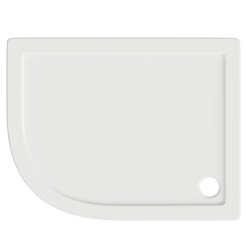 Stone Resin 40mm Offset Quadrant Shower Tray & Waste 900 x 760mm Left Hand