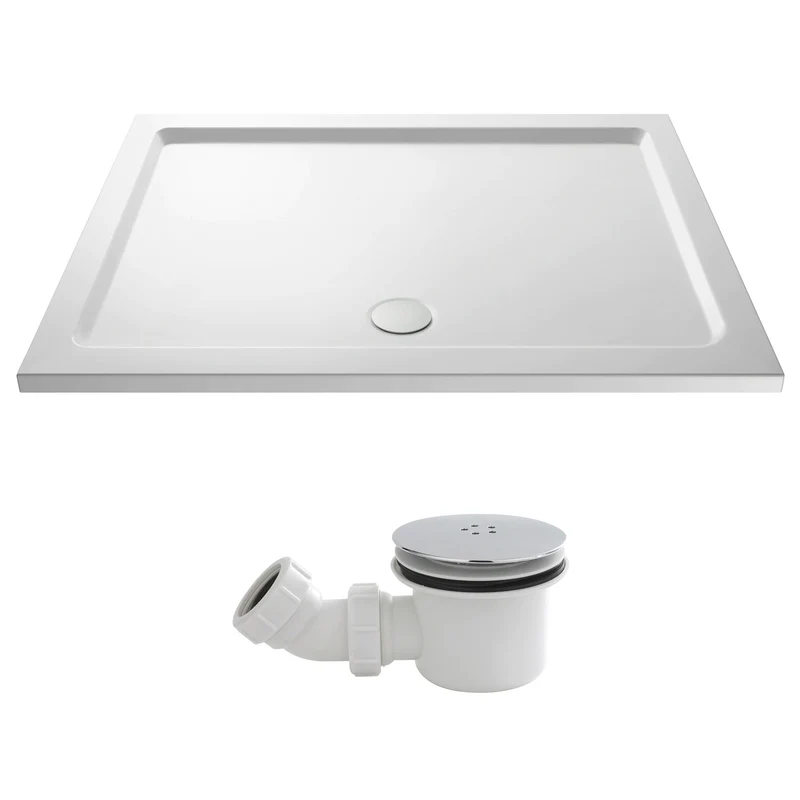 Stone Resin 40mm Rectangular Shower Tray & Waste 1400 x 800mm