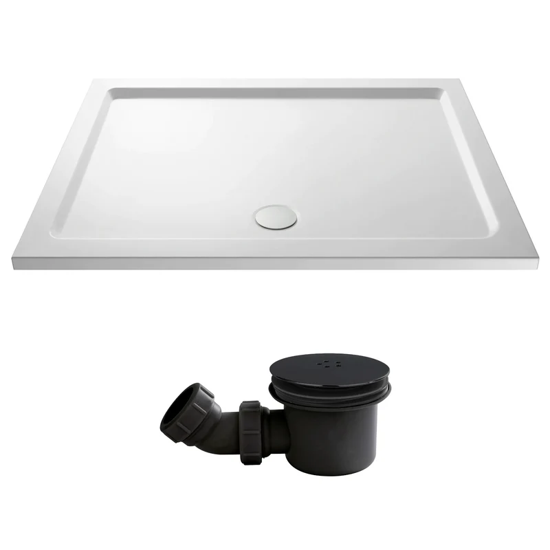 Stone Resin 40mm Rectangular Shower Tray & Waste 1400 x 800mm