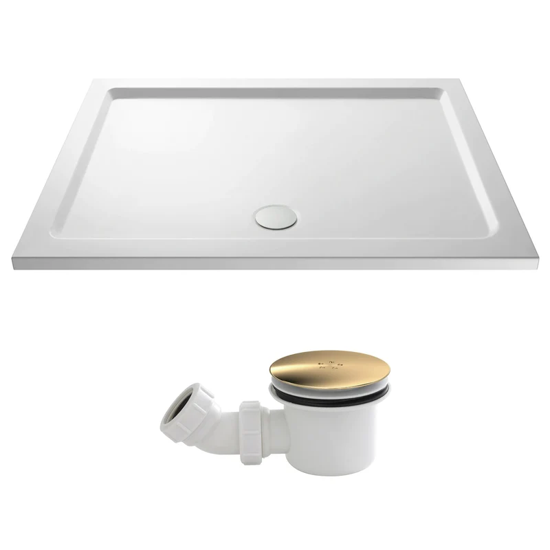 Stone Resin 40mm Rectangular Shower Tray & Waste 1400 x 800mm
