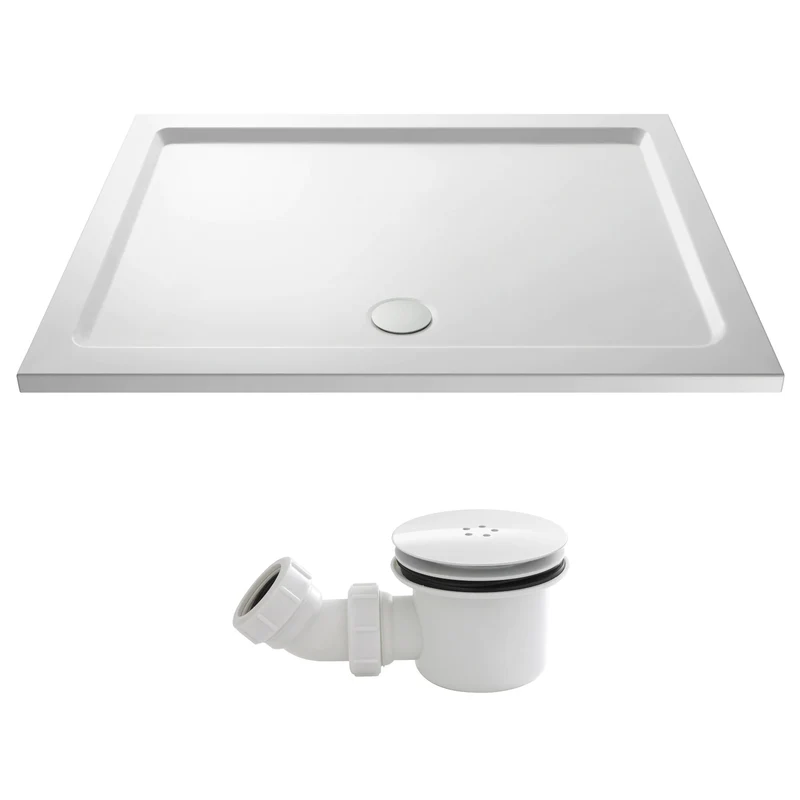 Stone Resin 40mm Rectangular Shower Tray & Waste 1400 x 800mm