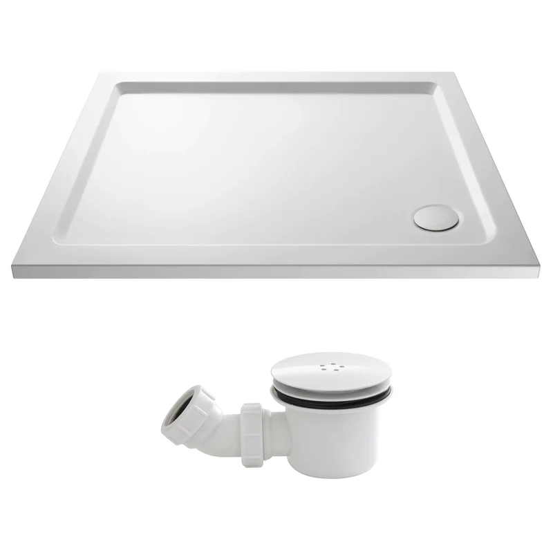 Stone Resin 40mm Rectangular Shower Tray & Waste 1200 x 900mm