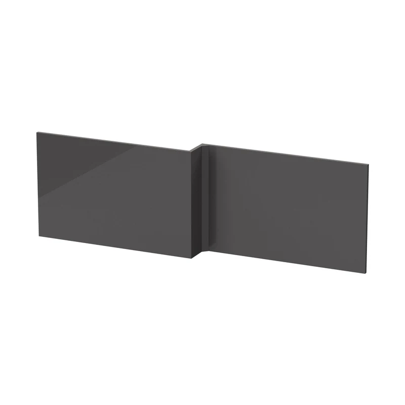 Nuie Fusion 1700mm Square Shower Bath Front Panel Contemporary Gloss Grey MFC Gloss 520x1698x163mm