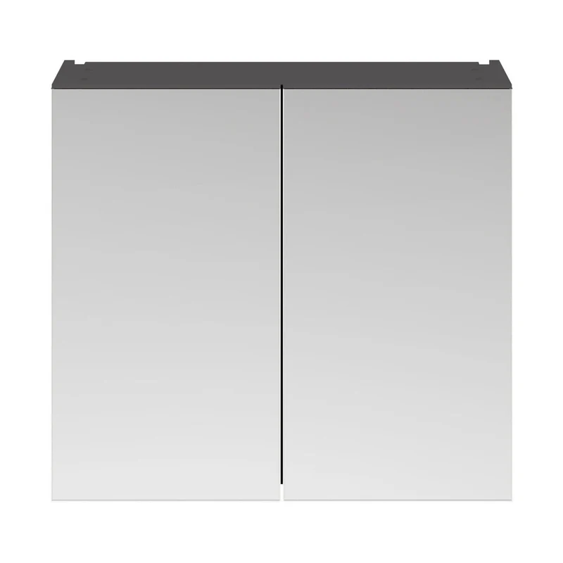 Nuie Fusion 800mm Mirror Unit (50/50) Contemporary Gloss Grey MFC Painted Gloss 715x800x180mm