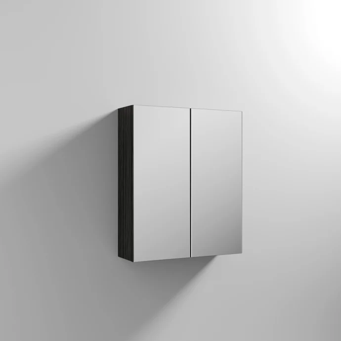 Cape 600mm Mirror Cabinet - Charcoal Black