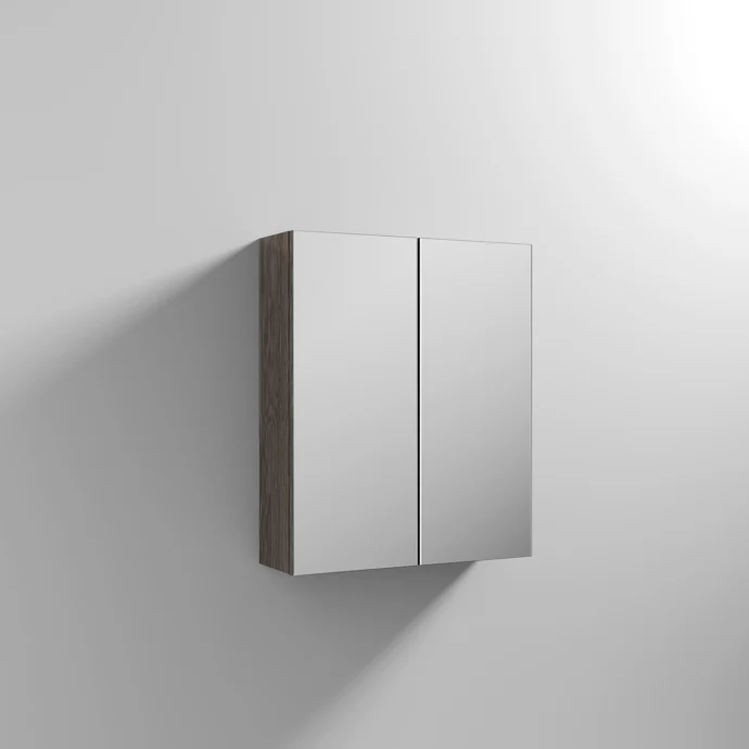 Cape 600mm Mirror Cabinet - Anthracite Woodgrain