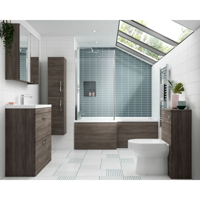 Cape 600mm Mirror Cabinet - Anthracite Woodgrain