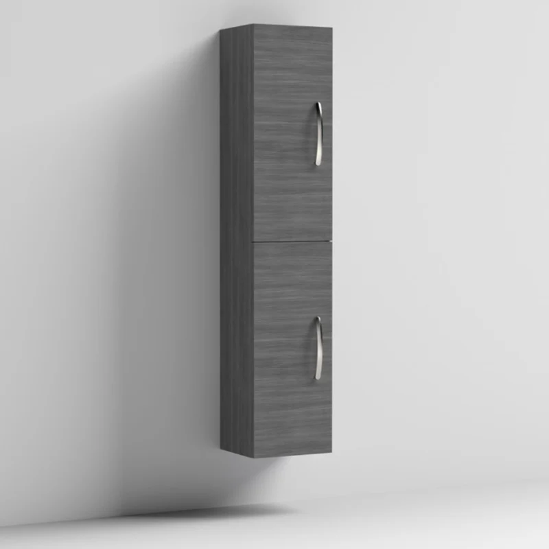 Cape 300mm Tall Unit With 2 Doors - Anthracite Woodgrain
