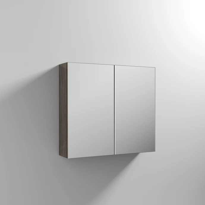 Cape 800mm Mirror Cabinet - Anthracite Woodgrain