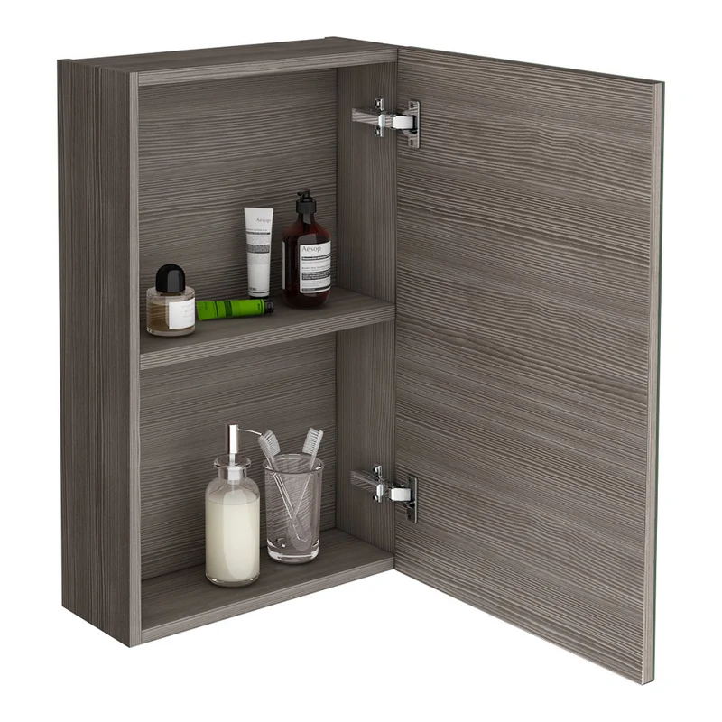 Cape 450mm Mirror Cabinet - Anthracite Woodgrain