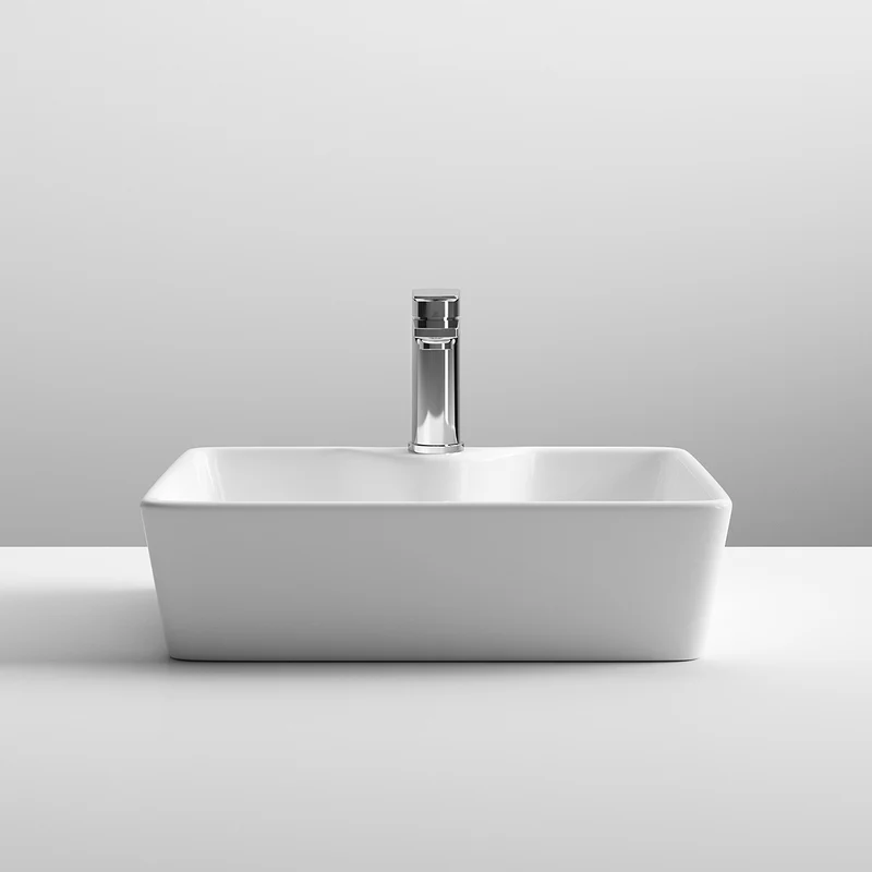 Como Rectangular 485mm Countertop Basin With Tap Hole