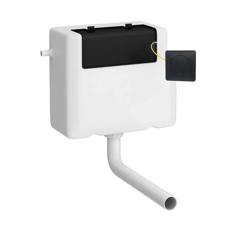 Universal Access Dual Flush Concealed Cistern With Side Inlet & Square Flush Plate - Matt Black