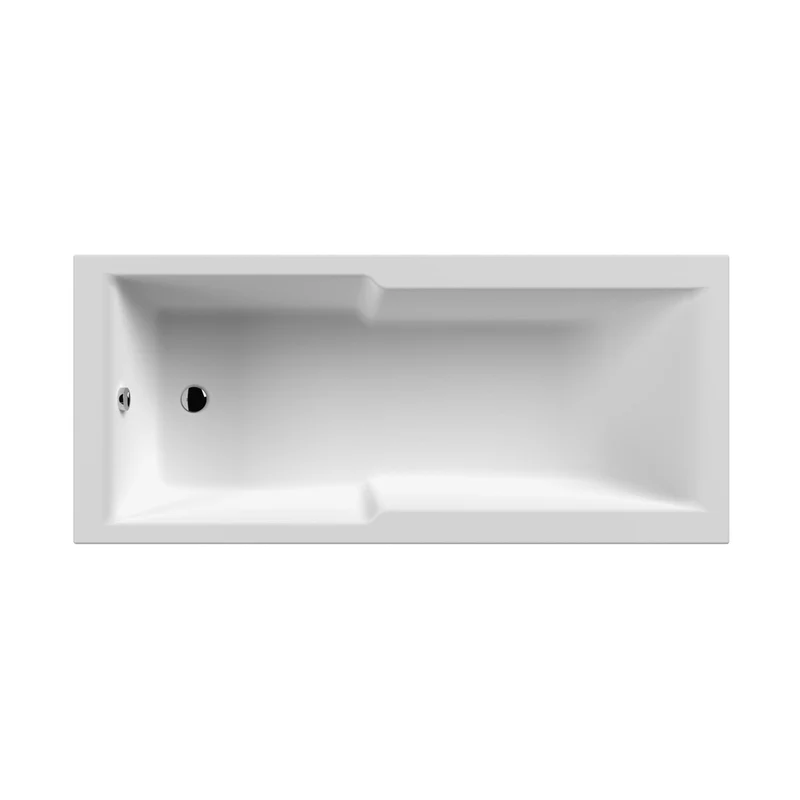 Nuie Eternalite Square Straight Shower Bath 1700 X 750mm Contemporary White Acrylic Eternalite
