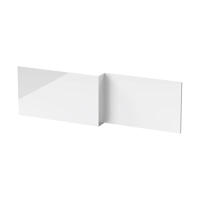 Nuie 1700mm Offset Side Panel Waterproof Contemporary Gloss White Pvc 540x1698x163mm