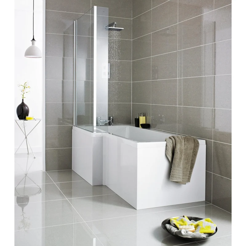 Nuie Shower Bath End Panel (700mm) Contemporary Gloss White MDF Painted Gloss 540x680x18mm