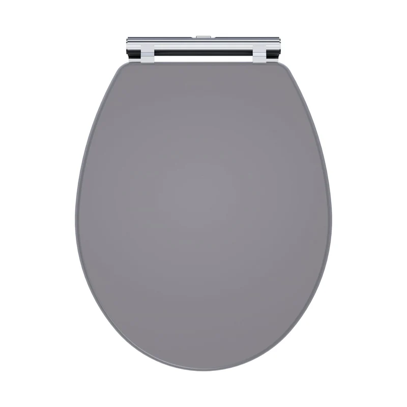 Nuie Classique Soft Close Wooden Toilet Seat Traditional Satin Grey MDF Vinyl,zinc Alloy 60x350x451mm