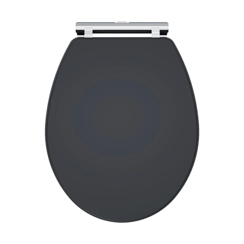 Nuie Classique Soft Close Wooden Toilet Seat Traditional Soft Black MDF Vinyl,zinc Alloy 60x350x451mm