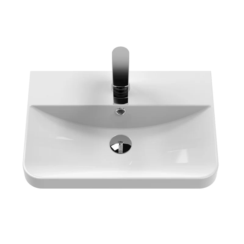 Capri 500mm Wall Hung 2 Door Unit & Basin - Gloss White