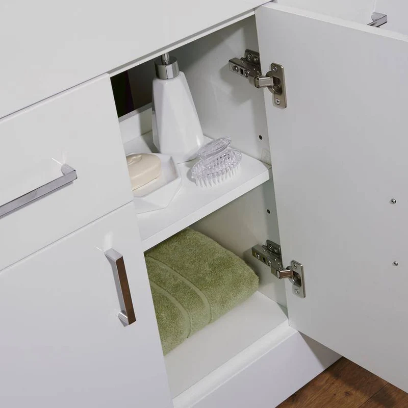 Lomond 1000mm Floor Standing Vanity Unit & Minimalist Basin - Gloss White