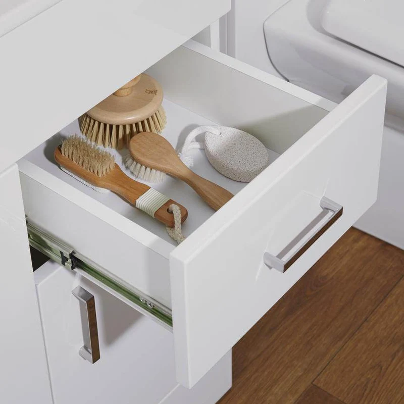 Lomond 800mm Floor Standing Vanity Unit & Mid-Edge Basin - Gloss White