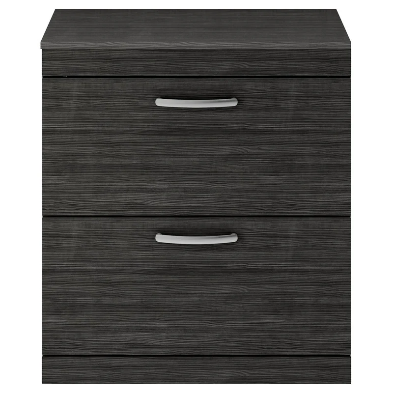 Cape 800mm Floor Standing 2 Drawer Vanity Unit & Worktop - Charcoal Black