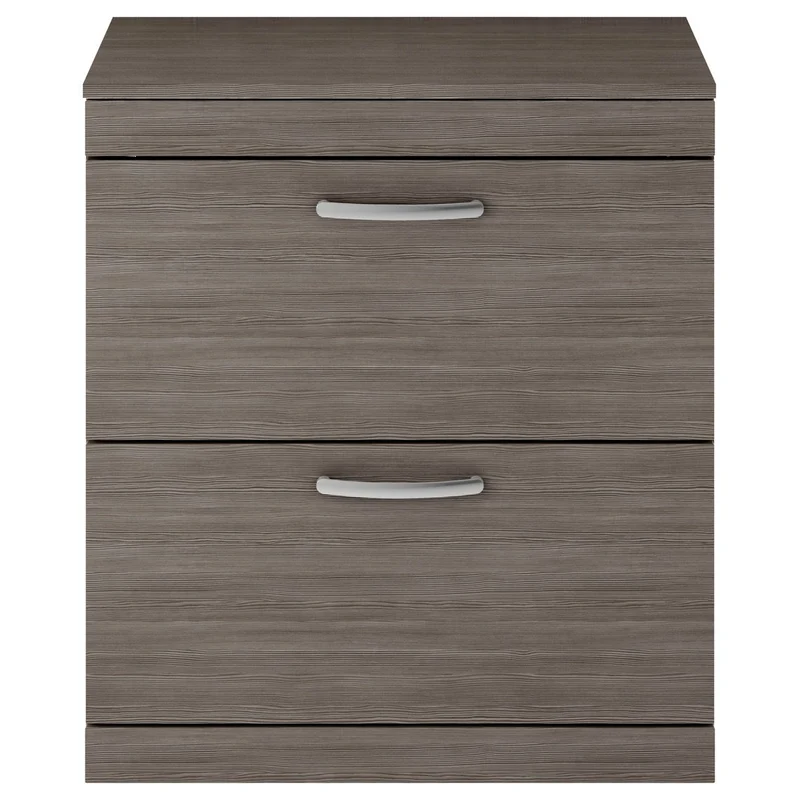 Cape 800mm Floor Standing 2 Drawer Vanity Unit & Worktop - Anthracite Woodgrain