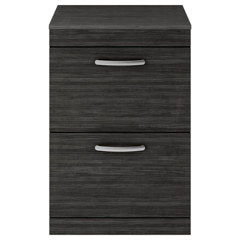Cape 600mm Floor Standing 2 Drawer Vanity Unit & Worktop - Charcoal Black