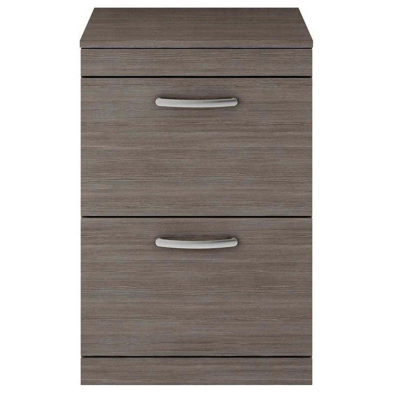 Cape 600mm Floor Standing 2 Drawer Vanity Unit & Worktop - Anthracite Woodgrain