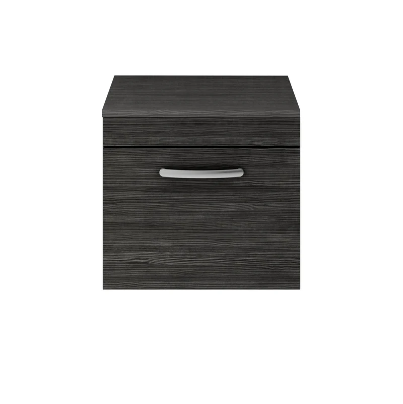 Cape 500mm Wall Hung Single Drawer Vanity Unit & Worktop - Charcoal Black