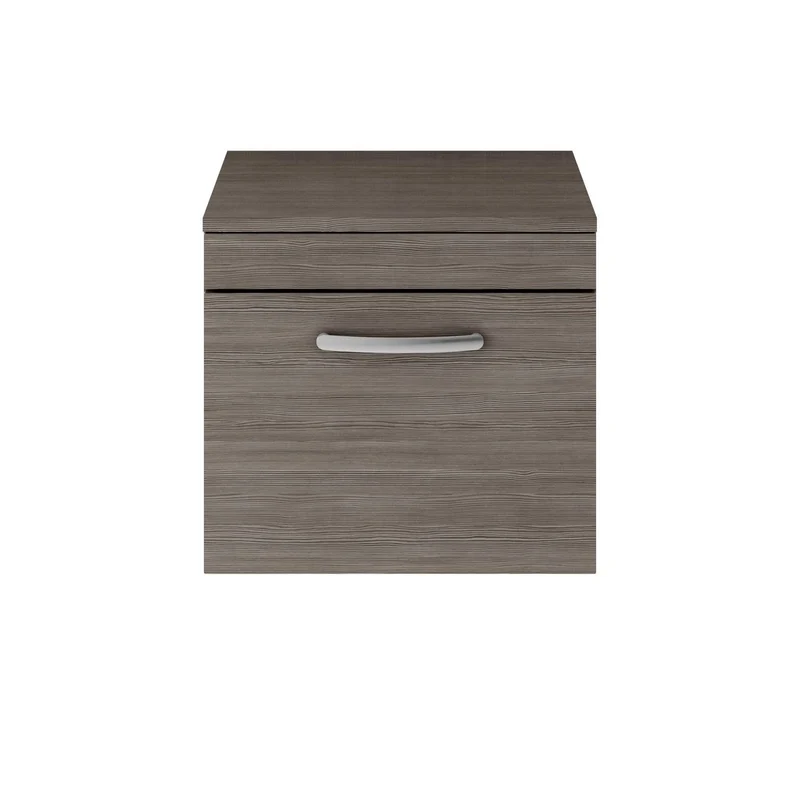 Cape 500mm Wall Hung Single Drawer Vanity Unit & Worktop - Anthracite Woodgrain
