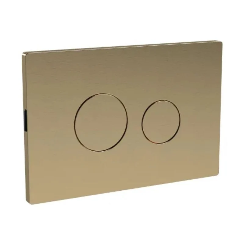 Nuie Toilet Accessories Brushed Brass Round Plate For Pneumatic Dual Flush Contemporary ABS 70x70x99mm
