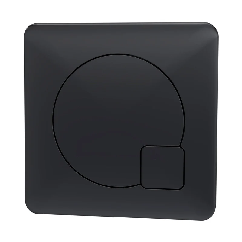Nuie Toilet Accessories Square Dual Flush Black Push Button Contemporary ABS 70x70x99mm