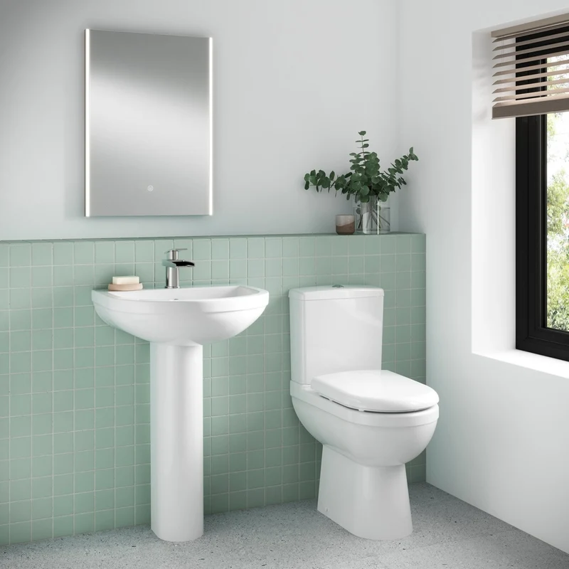 Nuie Ivo Comfort Height Pan & Cistern Contemporary White Vitreous China 850x350x640mm