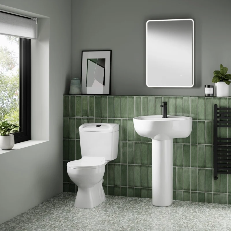 Nuie Melbourne Pan, Cistern & Seat Contemporary White Vitreous China 748x382x635mm