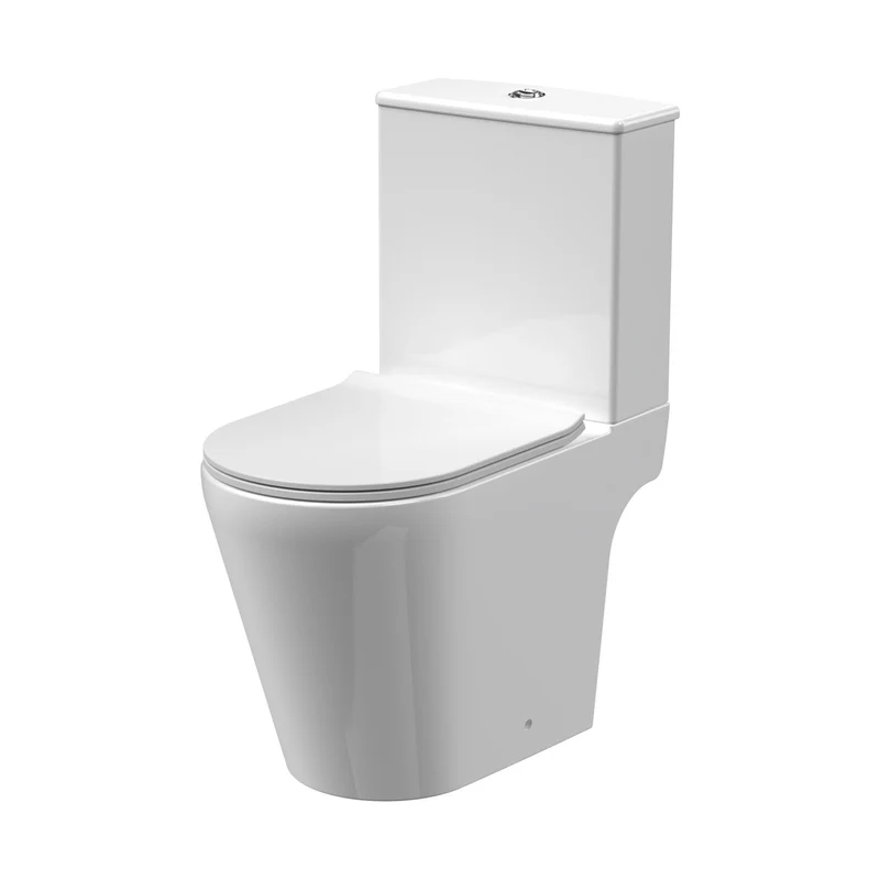 Nuie Fenton Rimless Pan, Cistern & Pp Seat Contemporary White Vitreous China 800x370x605mm