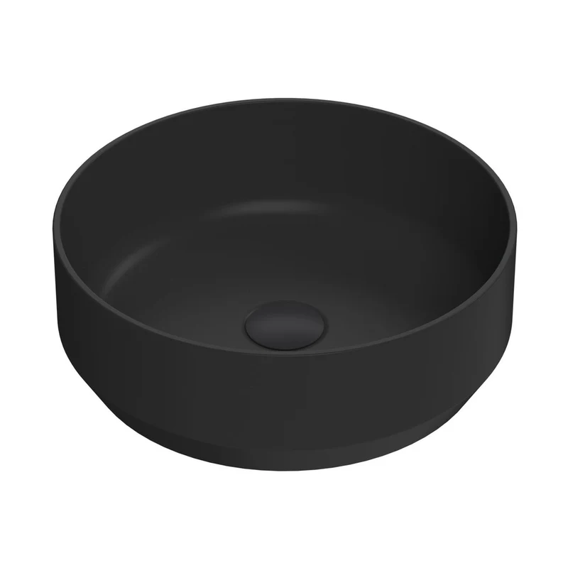 Nuie Vessels Round Vessel Contemporary Matt Black Vitreous China 120x350x350mm