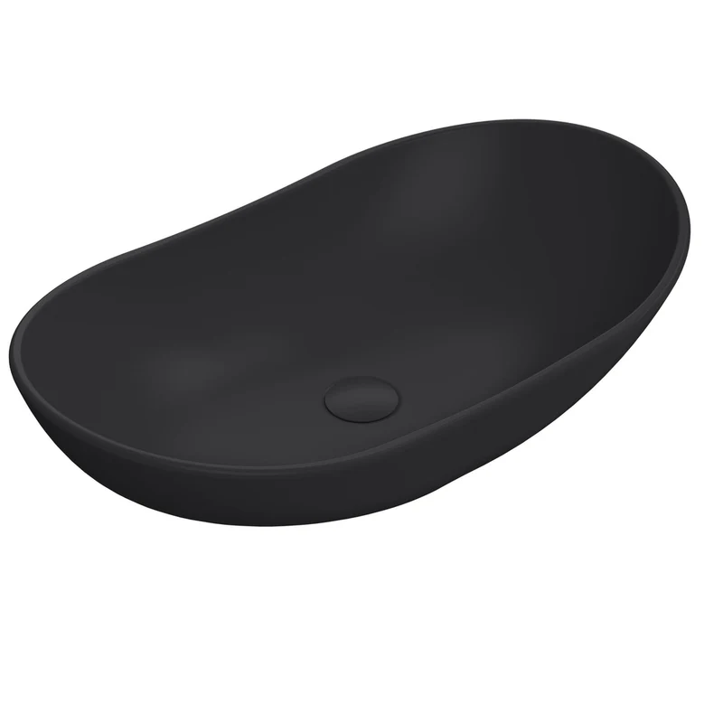 Nuie Vessels Round Vessel Contemporary Matt Black Vitreous China 155x615x360mm
