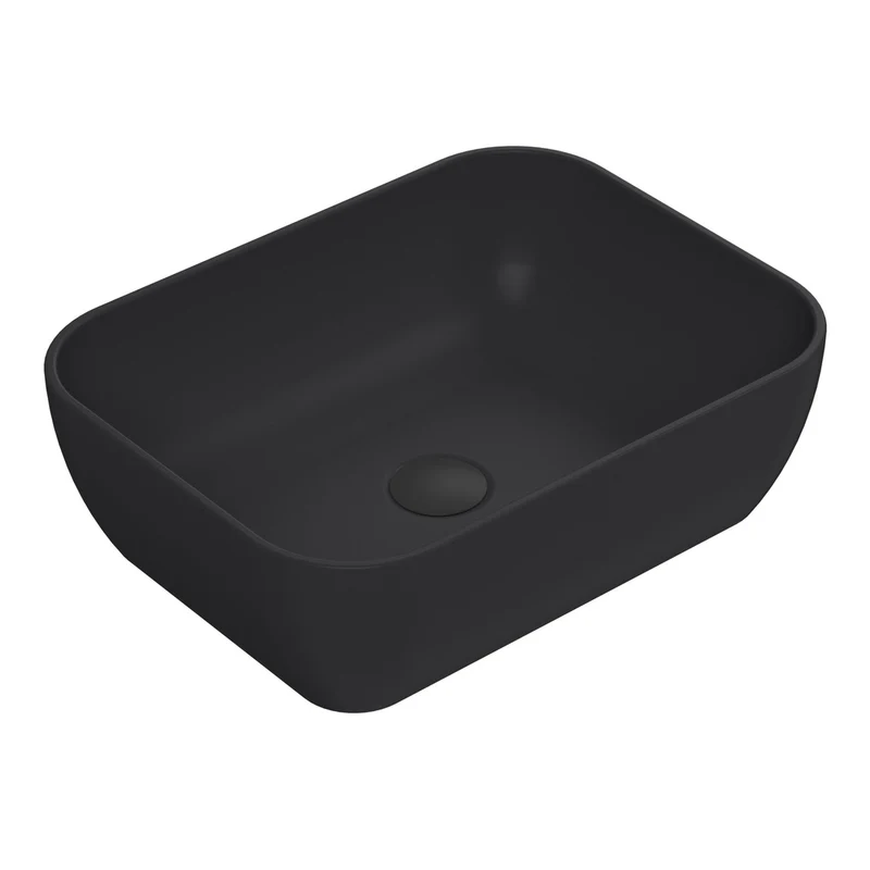 Nuie Vessels Square Vessel Contemporary Matt Black Vitreous China 135x455x325mm