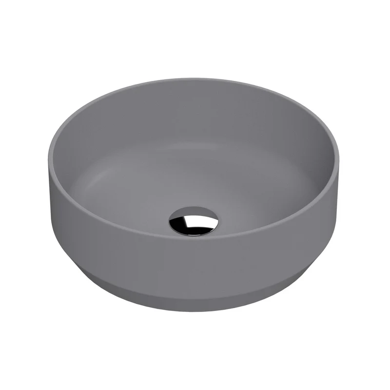 Nuie Vessels Round Vessel Contemporary Matt Grey Vitreous China 120x350x350mm