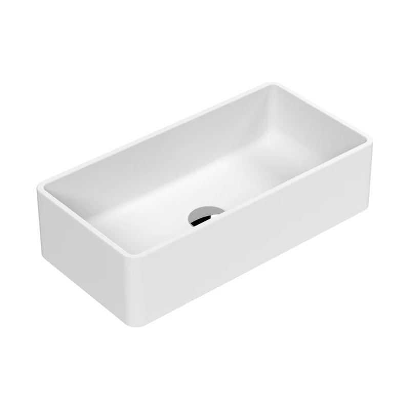 Nuie Vessels Rectangular Vessel Contemporary Matt White Vitreous China 120x465x235mm