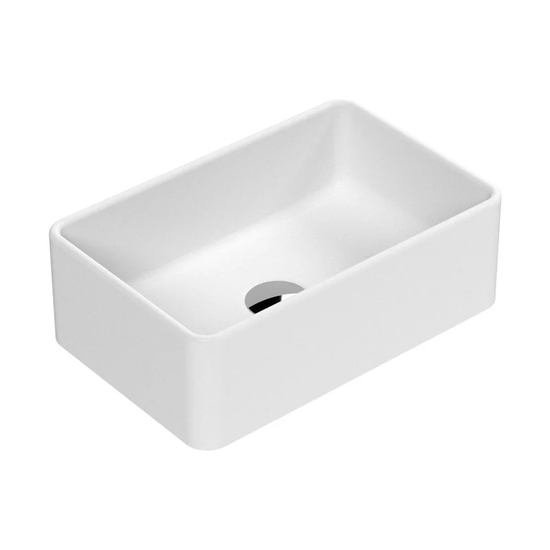 Nuie Vessels Rectangular Vessel Contemporary Matt White Vitreous China 120x365x235mm