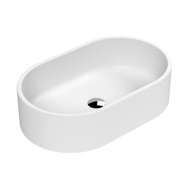 Nuie Vessels Oval Vessel Contemporary Matt White Vitreous China 145x565x350mm