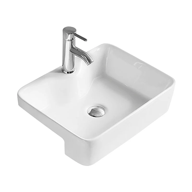 Nuie Vessels Semi-recessed Basin Contemporary White Vitreous China 130x480x370mm